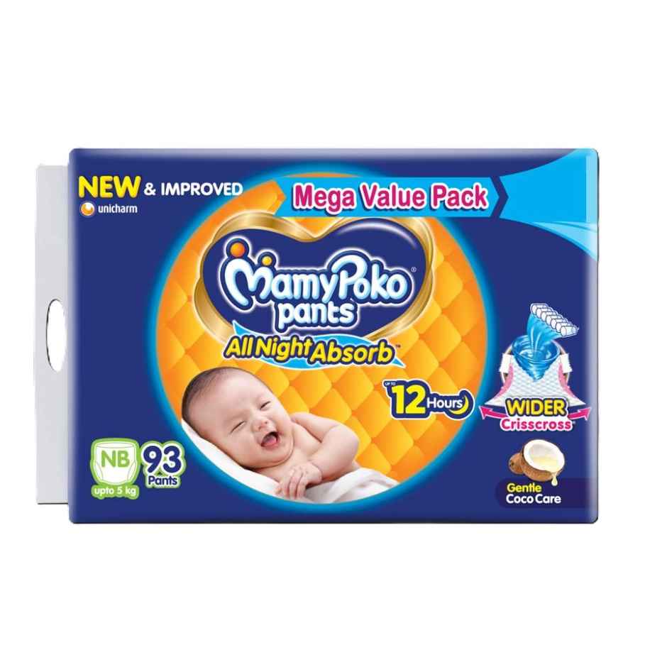 Mamypoko Pants All Night Absorb Pant-Style Baby Diapers | XS (Up to 5 kg)