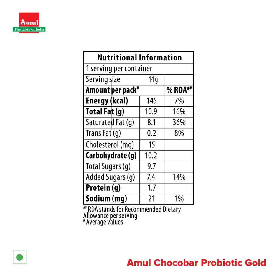 Amul Gold Probiotic Chocobar Ice Cream