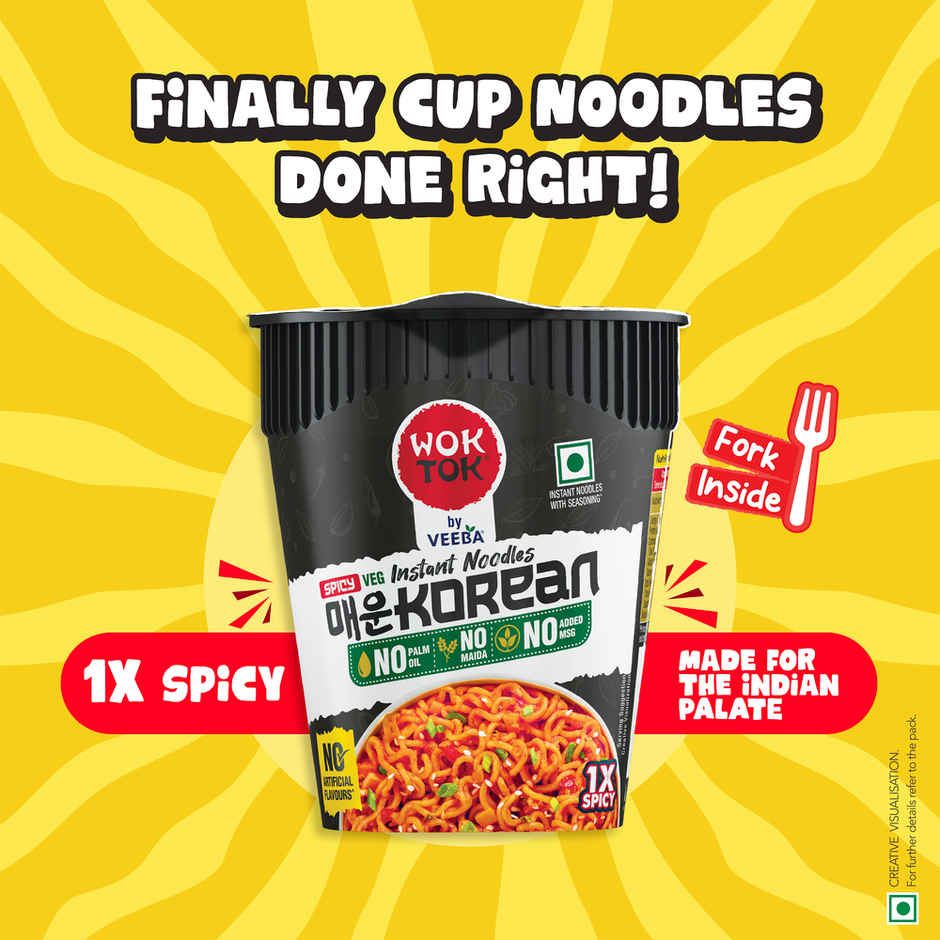 Wok Tok by Veeba Instant Cup Noodles Spicy Korean