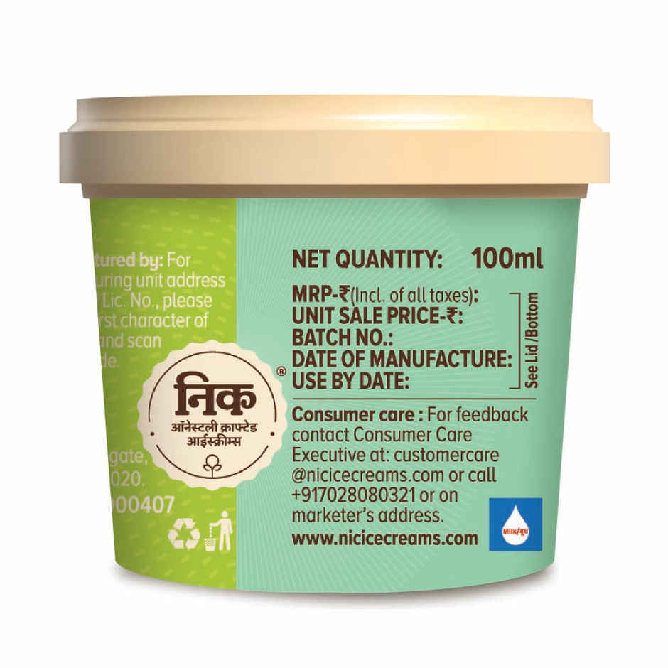 NIC Tender Coconut Ice Cream | Preservative Free | No Artificial Flavors