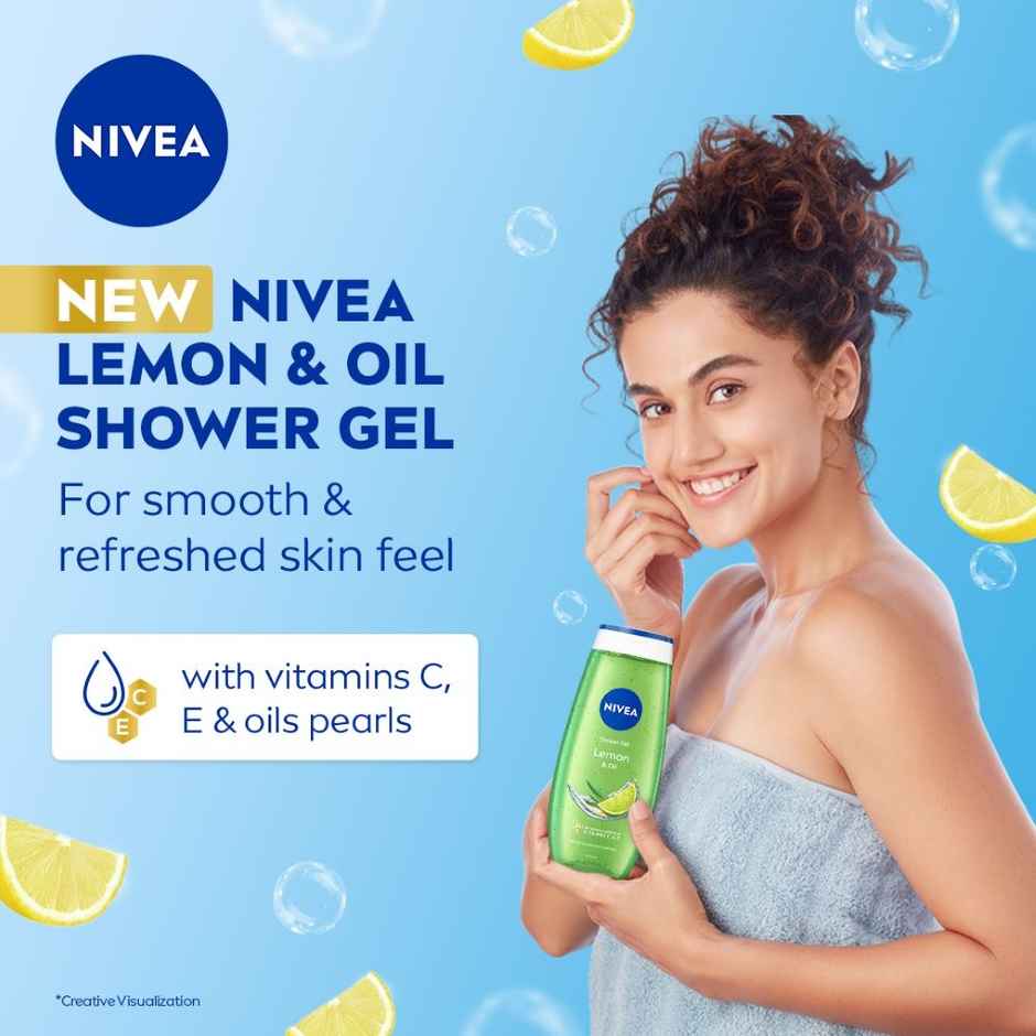 Nivea Frangipani & Oil Shower Gel (250ml) & Nivea Waterlily & Oil Shower Gel (250ml) & Nivea Shower Gel Lemon & Oil (250ml) Combo