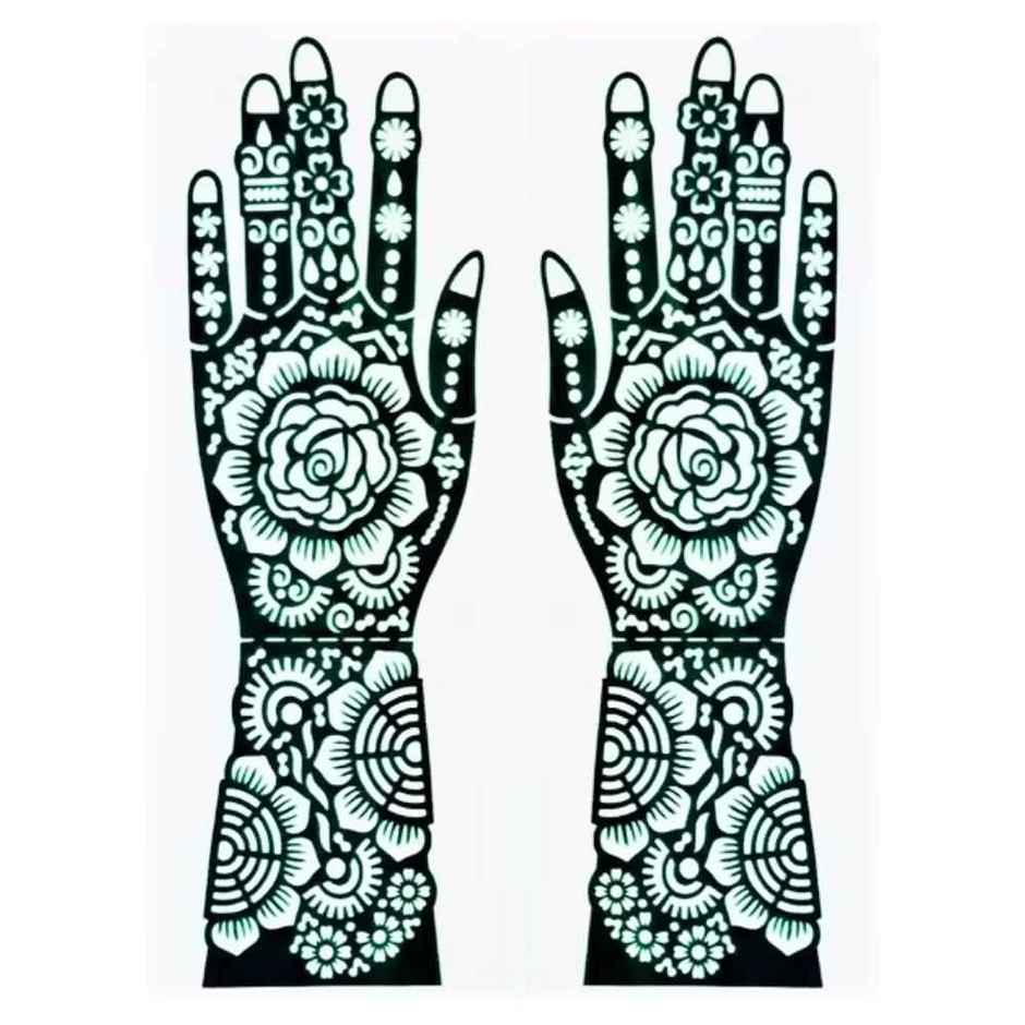 Mehendi Stencil | Mandala Flower | Easy Apply | Se7en