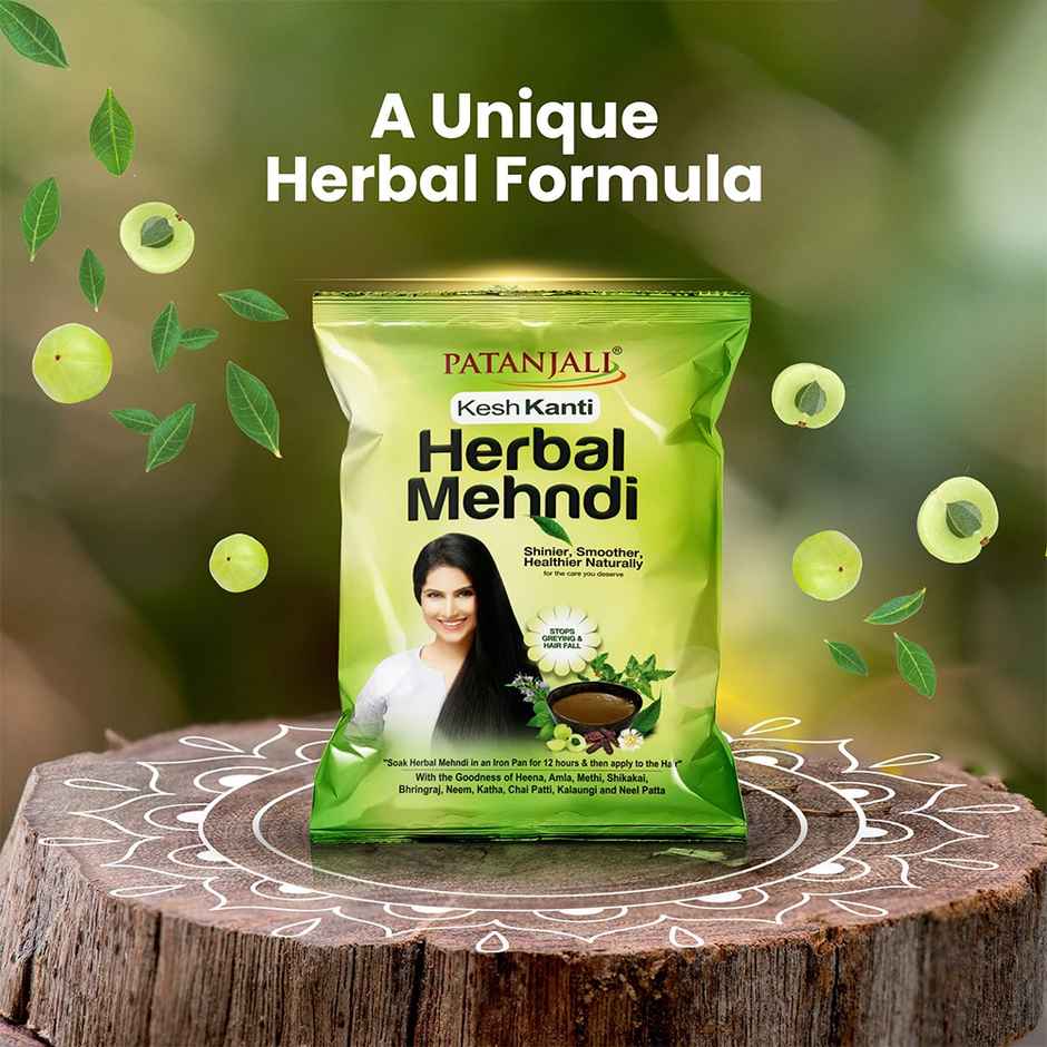 Patanjali Kesh Kanti Herbal Mehandi Fresh Henna Powder for Natural Hair Colour