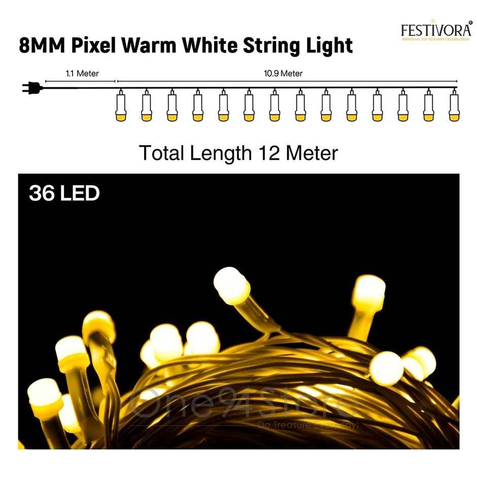 White String Color Lights Festivora Warm White Color Led String Light - Buy at ₹109 Online ...