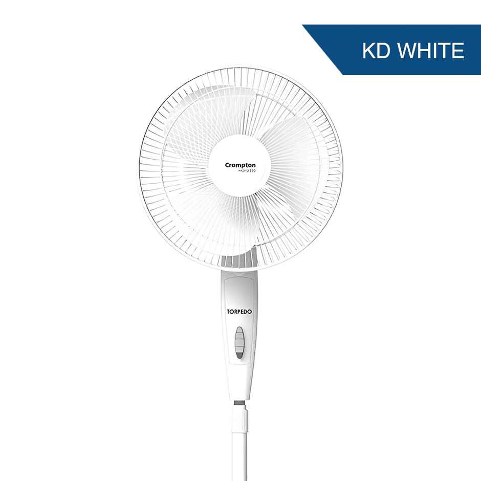 Crompton Highspeed Torpedo Pedestal Fan, 400mm, Kd White