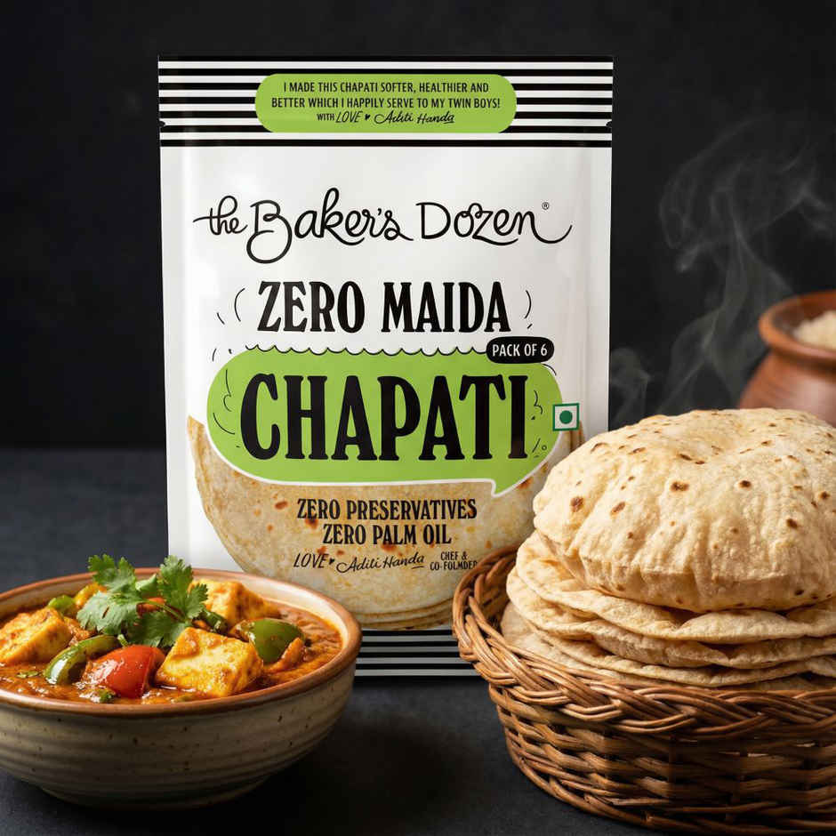 The Baker's Dozen Zero Maida Chapati | Ready to Eat | Ready to Cook | Wheat Roti | Clean Label