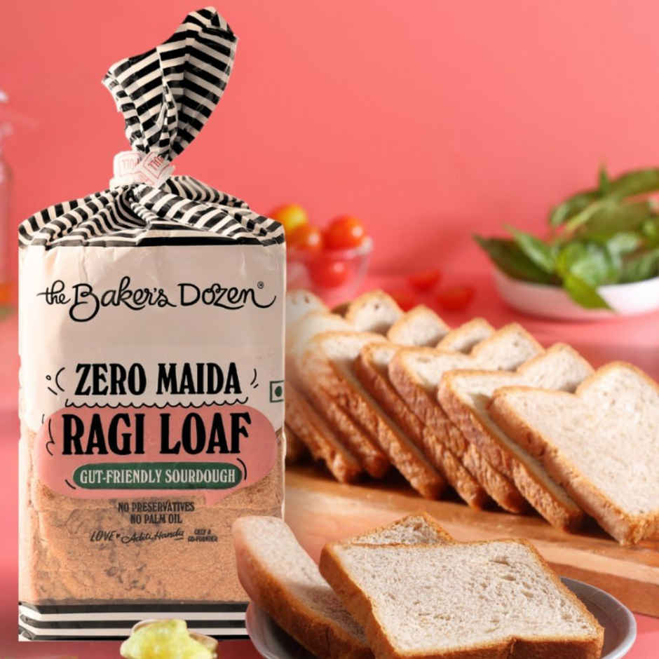 The Baker's Dozen Zero Maida Ragi Bread | Atta Bread (Not Brown) | Sandwich Bread | Healthy bread