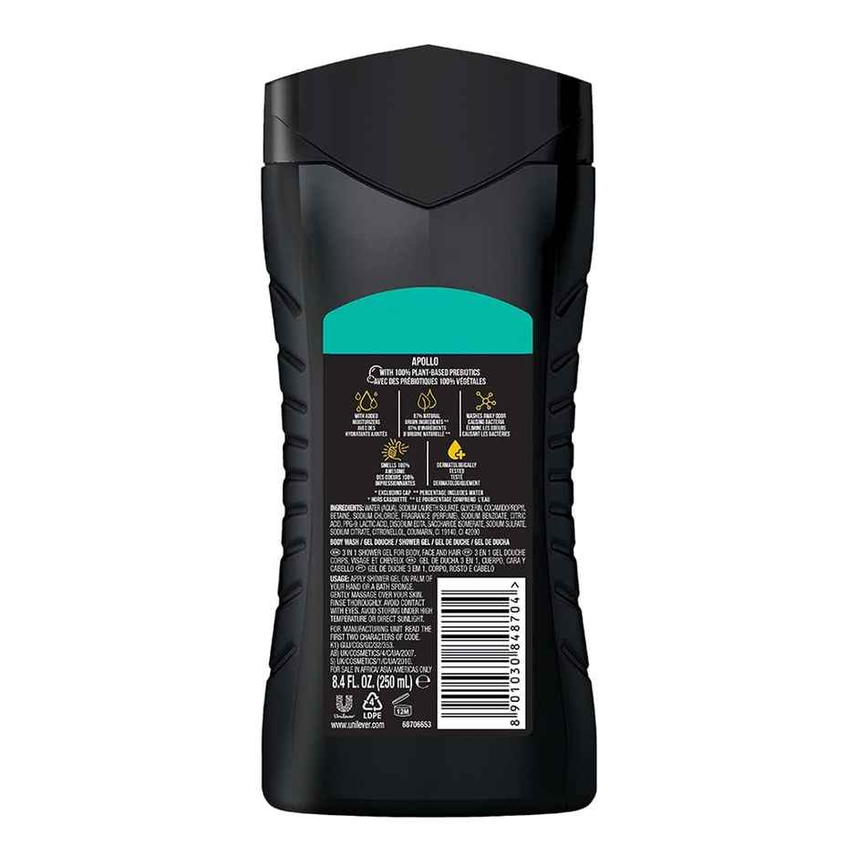 Axe Apollo 3-in-1 Body,Face & Hair Wash | For Men