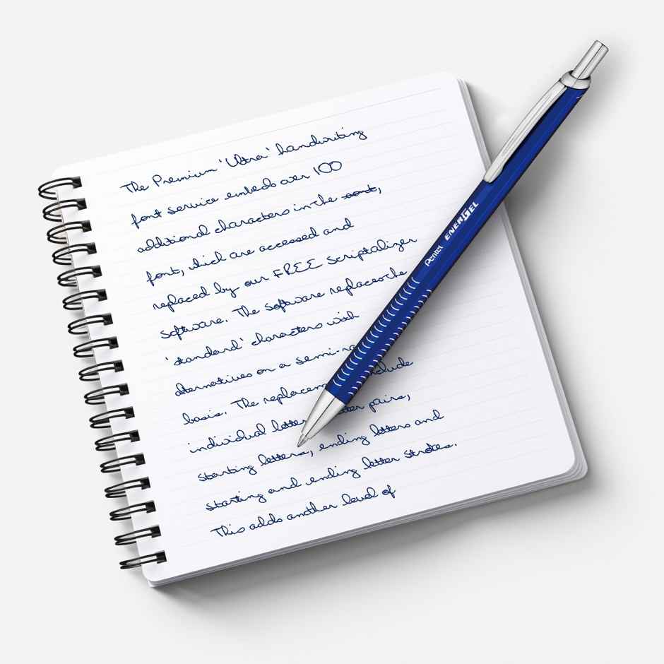 Pentel BL447 Energel Metal Lite Single Blister Blue Body Blue Ink