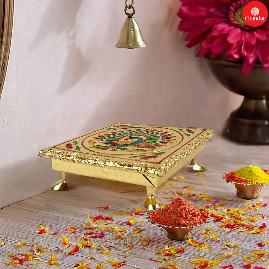 Meenakari Design Puja Chowki | 6 inch | Chandar