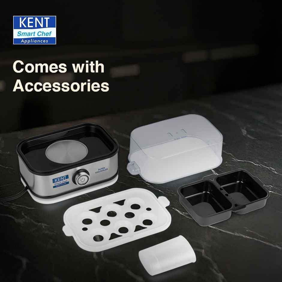 Kent Super Egg Boiler | 3 Boiling Modes | Stainless Steel Body and Heating Plate Automatic - Silver