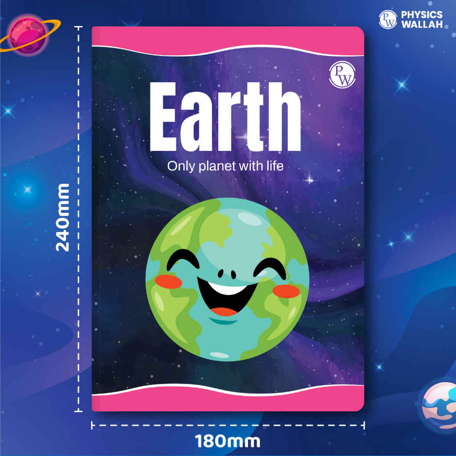172 Pages Children Notebook | 4 line with Gap English Interleaf | Earth