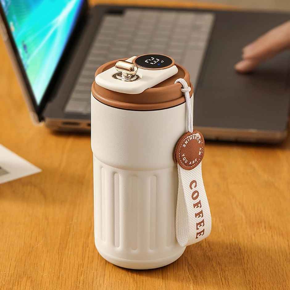 Lifelong Insulated Stainless Steel Coffee Mug with Lid | Light Brown - 480 ml