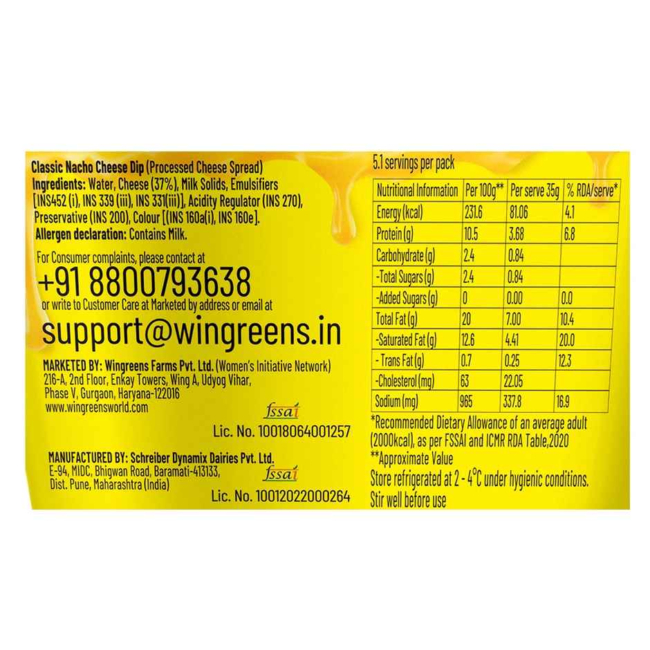 Wingreens Farms Classic Nacho Cheese Dip