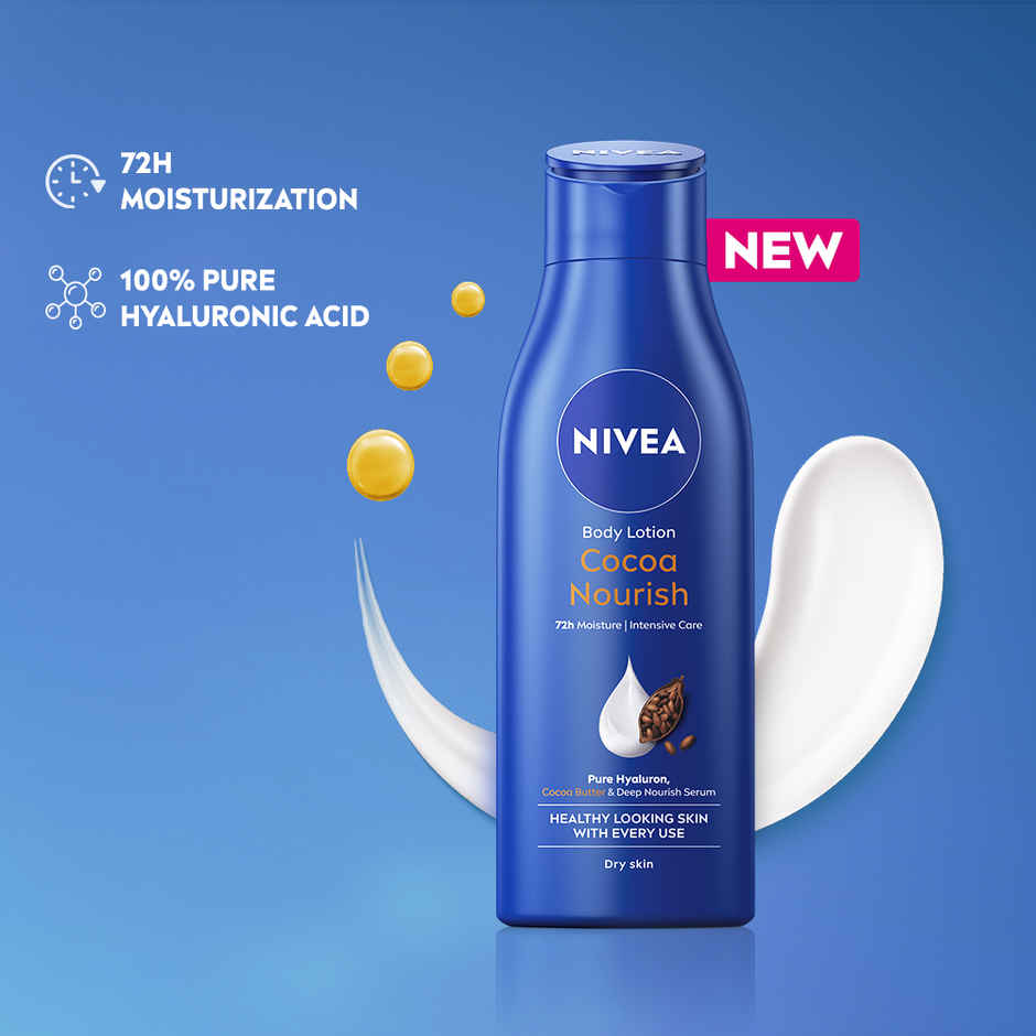 NIVEA Cocoa Nourish Body Lotion|Deep Moisture Serum|Non Greasy|Moisturiser For Very Dry Skin