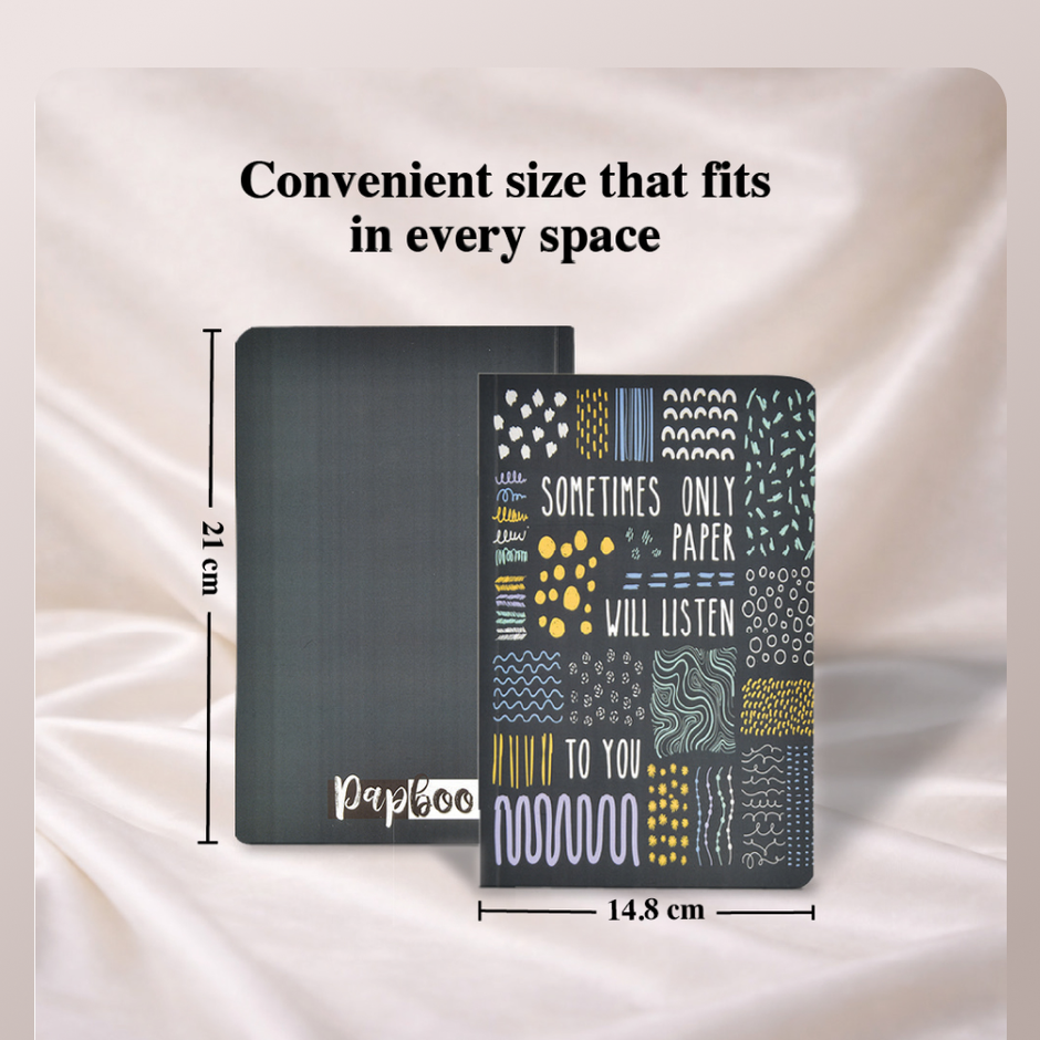Papboo Ruled Soft Bound Notebook Matte Finished Cover | 120 Pages, 21 x 15 cm, 80 Gsm - Sometimes