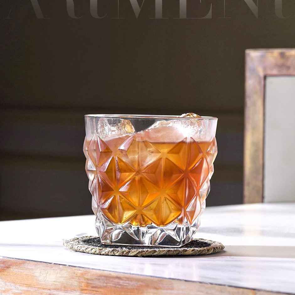 Crystal Diamond Cut Whisky Glasses | Set Of 4 | 210 ml | The Artment