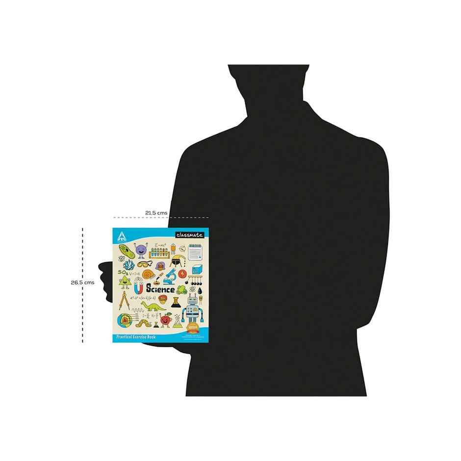 Classmate Single Side Ruled Practical Notebook | 100 Pages, 21.5 x 26.5 cm | Assorted Design