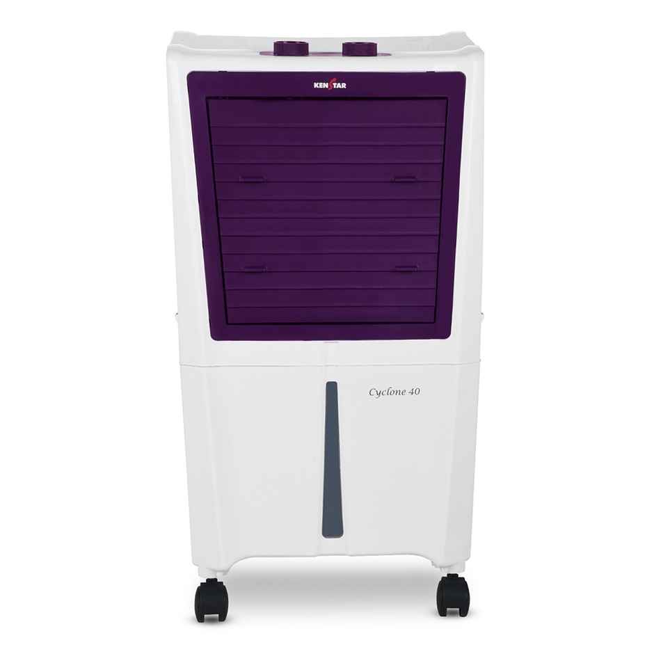 Kenstar 40 L Room | Personal Air Cooler | White & Purple | Cyclone Hc 40