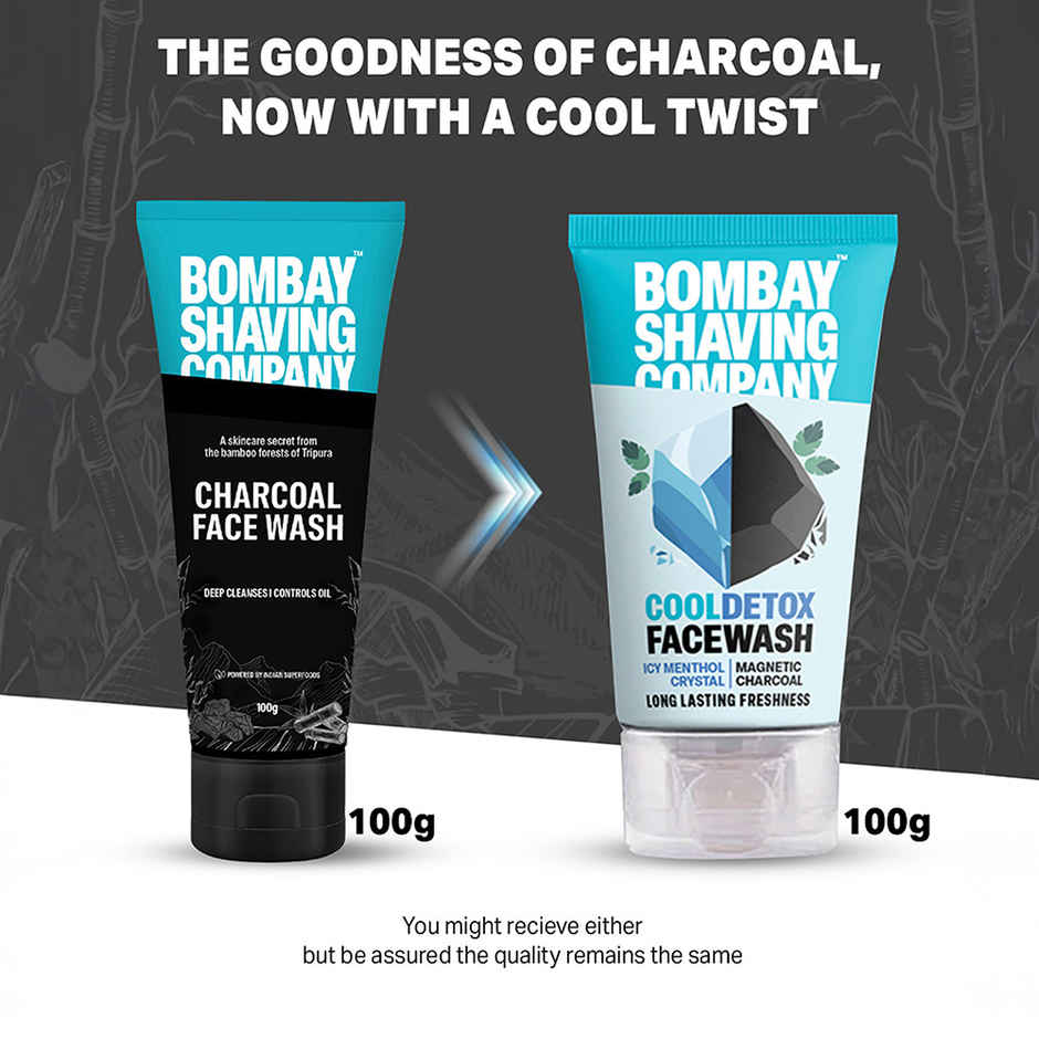 Bombay Shaving Company Cool Detox Face wash - Charcoal Deep Clean & Menthol Cooling