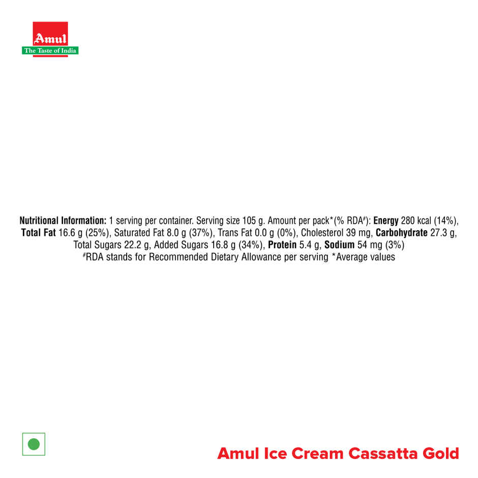 Amul Cassatta Gold Ice Cream