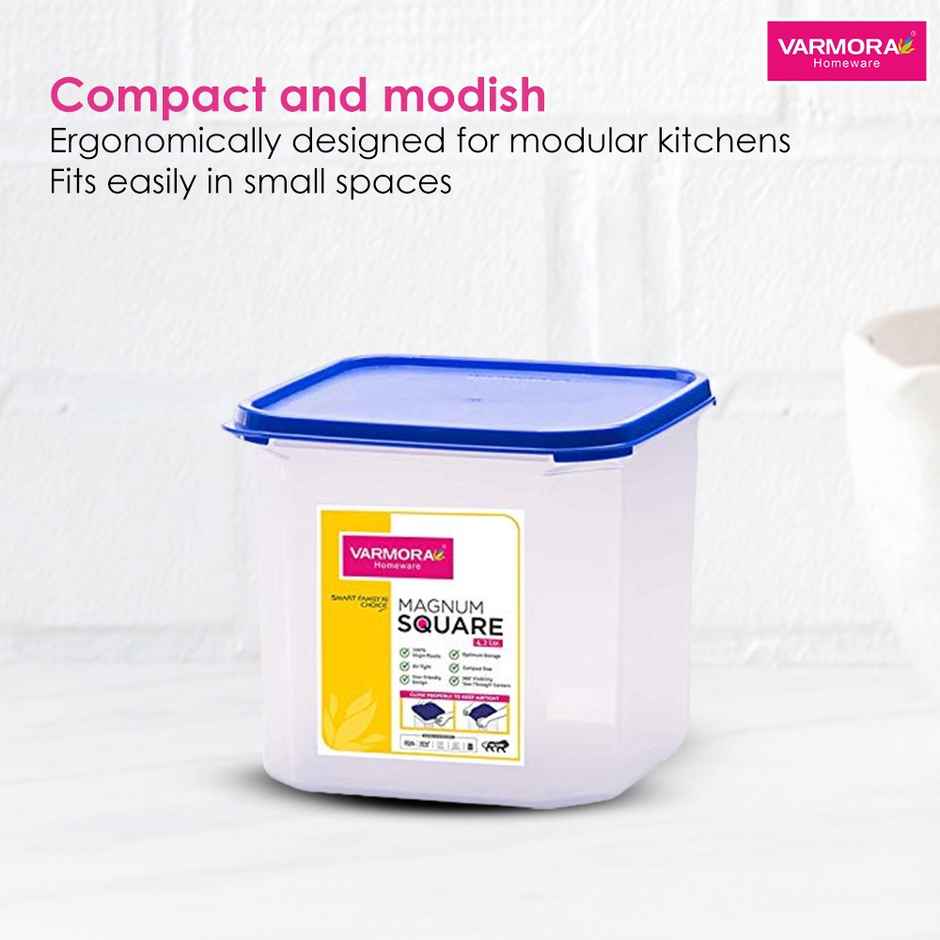 Vermora Square Commode Buy Varmora Magnum Square Storage Container- Transparent - Blue Lid ...
