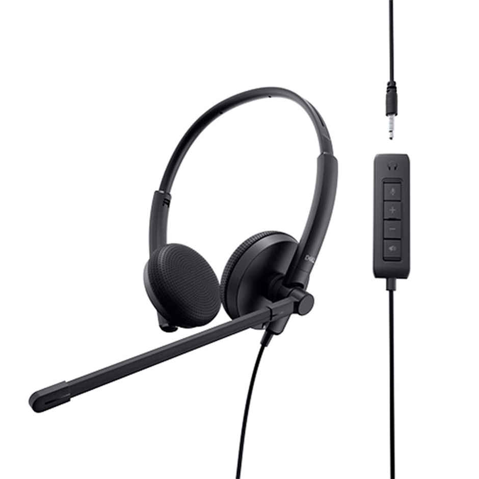 Dell Leatherette Wired Stereo Over Ear Headset | Frequency 20-20K Hz (Audio) 150-7K Hz Wh1022-Black