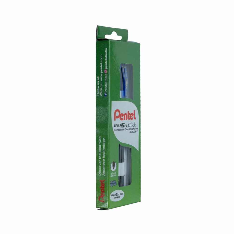 Pentel BL437R1 Energel Click Single Black Body Blue Ink