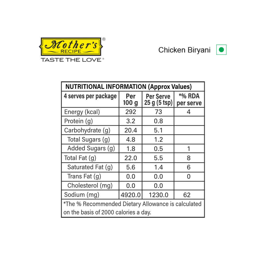 Mother's Recipe Chicken Biryani Masala Mix Combo