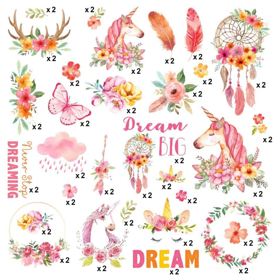 Itsy Bitsy Boho Dreams Ephemera Embellishments 60 Pcs Pbhc Lb