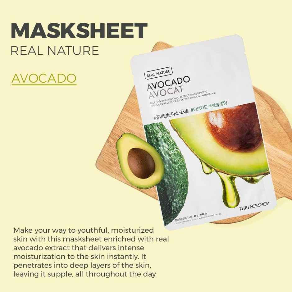 The Face Shop Real Nature Avocado Face Mask (Sheet Mask)