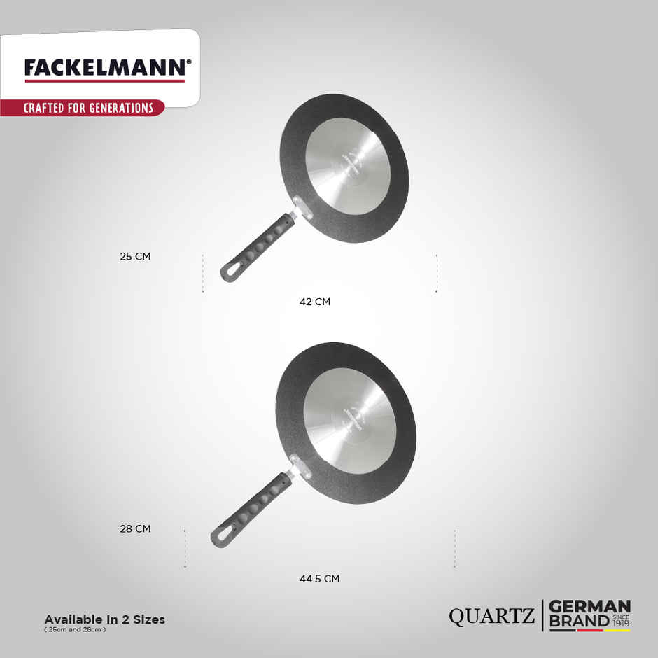Fackelmann Quartz Nonstick Concave Tawa 28Cm, German Technology, Roti/Chapati/Paratha Tava