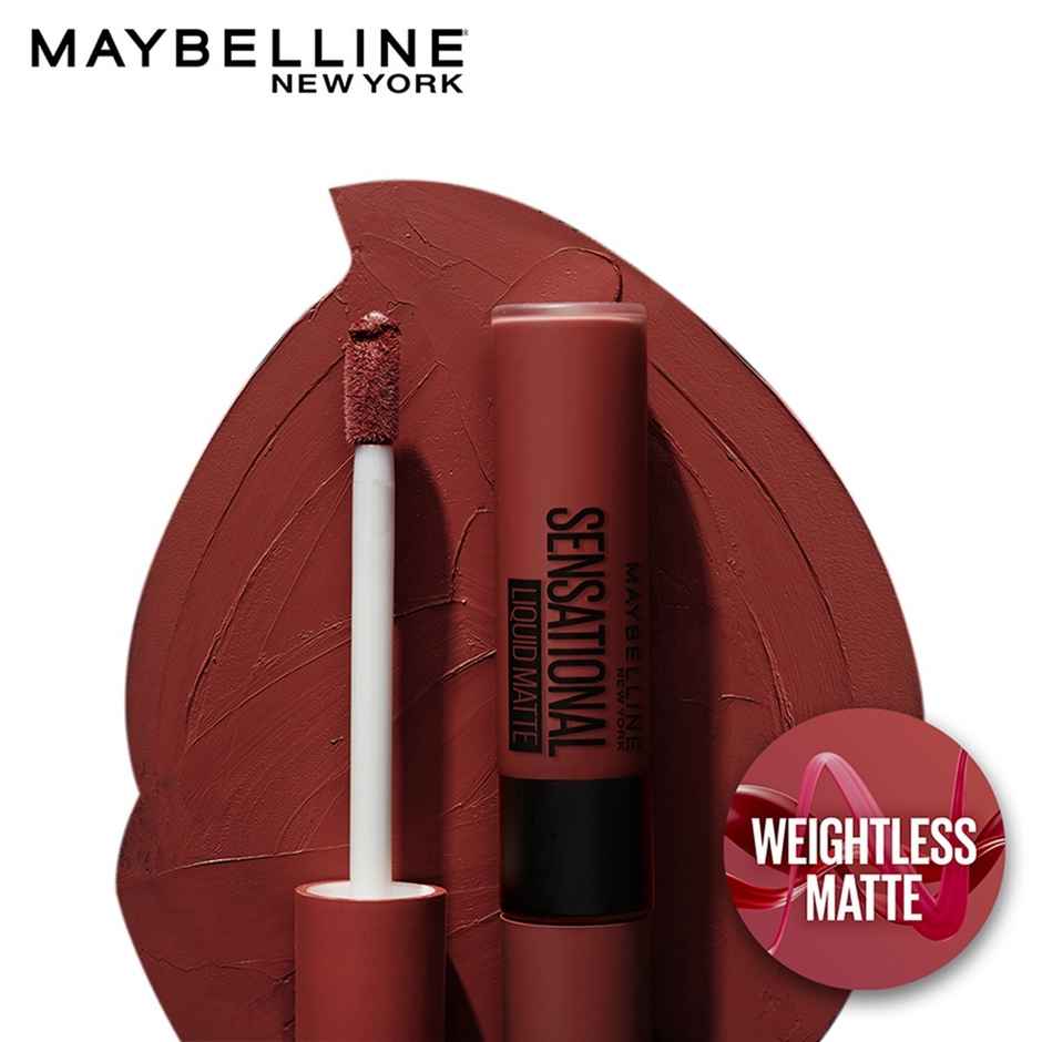 Maybelline Sensational Liquid Matte Lipstick,13 Upbeat Crimson-Delivering Intense Matte Color Effect