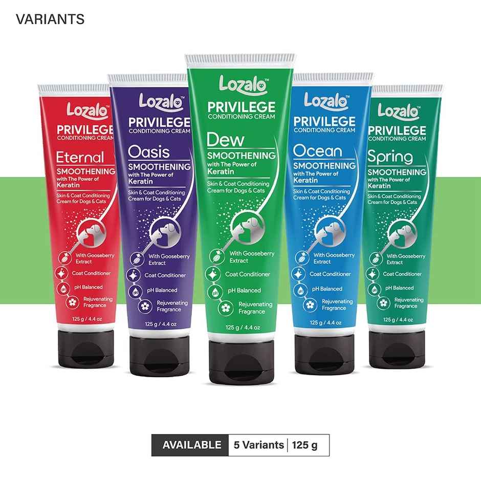 Lozalo Privilege Pet Conditioning Cream | Dew | Leave-In | With Keratin - Gooseberry For Pets
