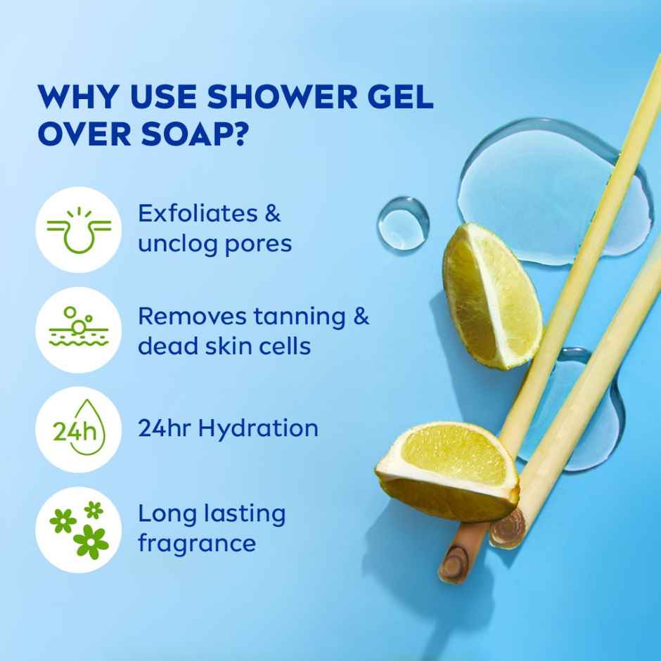 Nivea Frangipani & Oil Shower Gel (250ml) & Nivea Waterlily & Oil Shower Gel (250ml) & Nivea Shower Gel Lemon & Oil (250ml) Combo