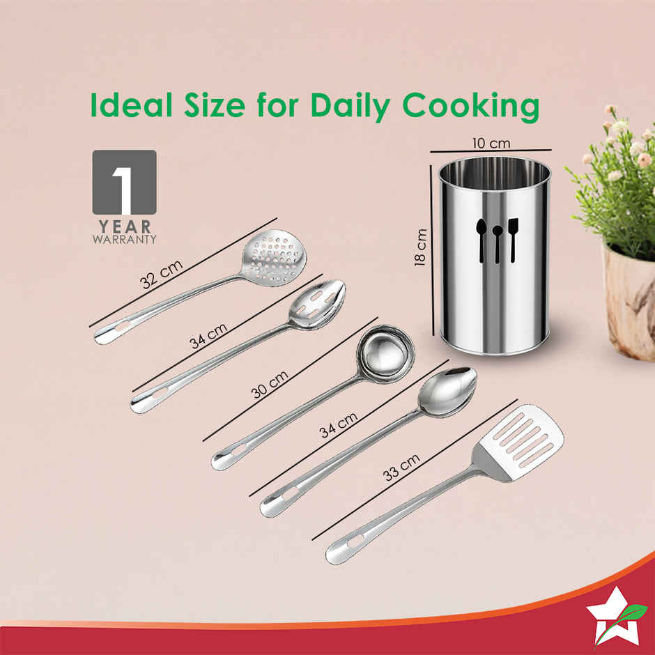 Wonderchef Venice Stainless Steel Kitchen Tools Set with Organiser
