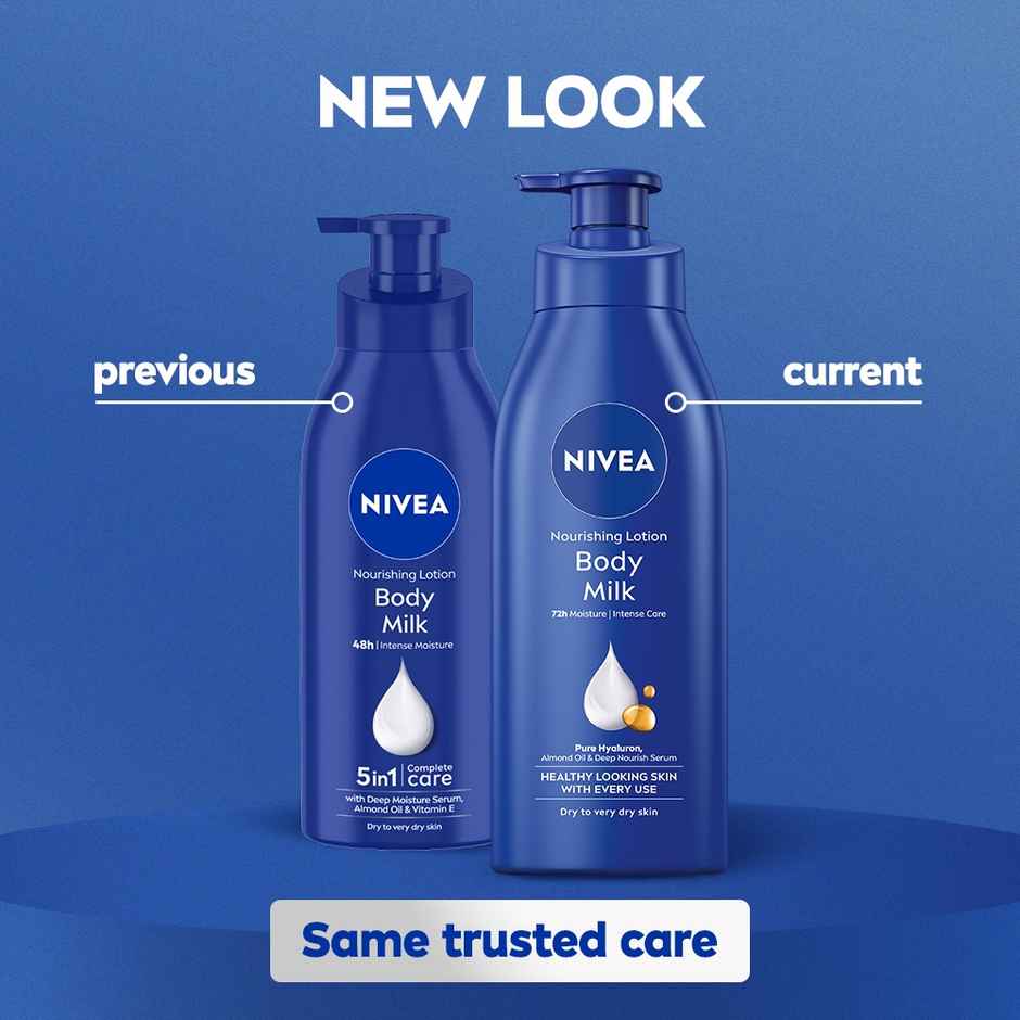 NIVEA Nourishing Body Lotion Body Milk|48 H Moisturization|2X Almond Oil|For Very Dry Skin