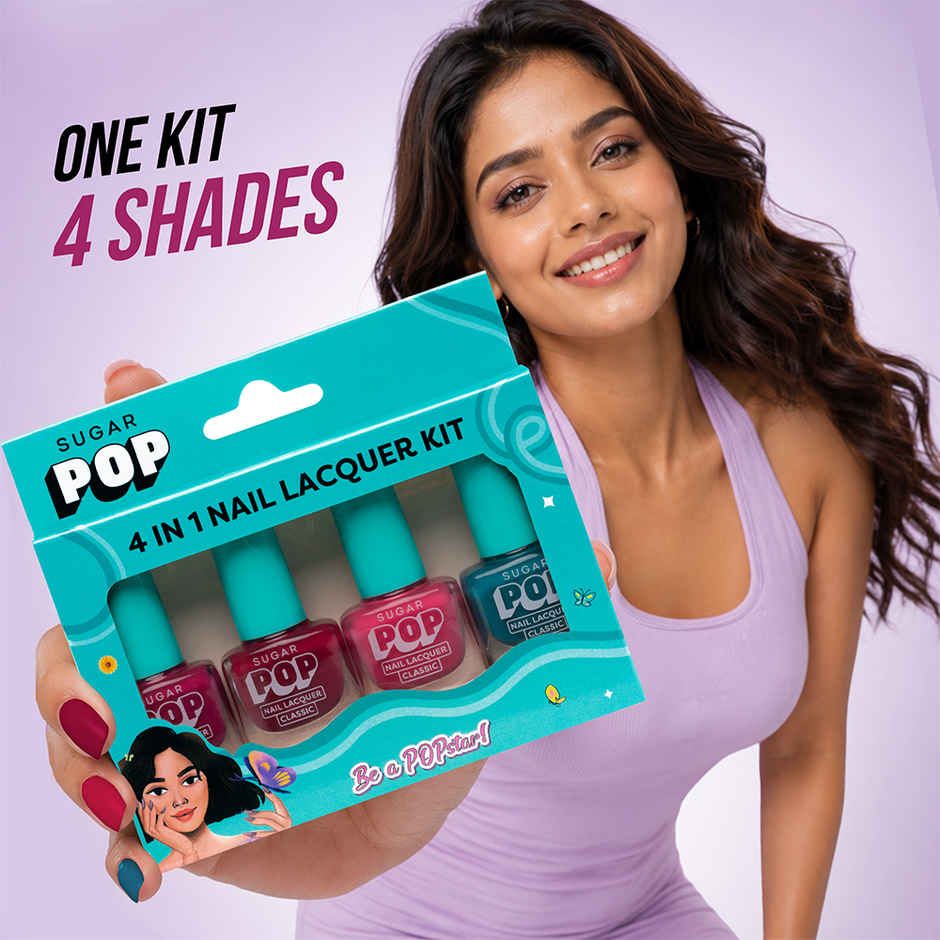 SUGAR POP 4 in 1 Nail Lacquer Kit | 03 Radiant Rainbow | Bright Multi-Shade Set