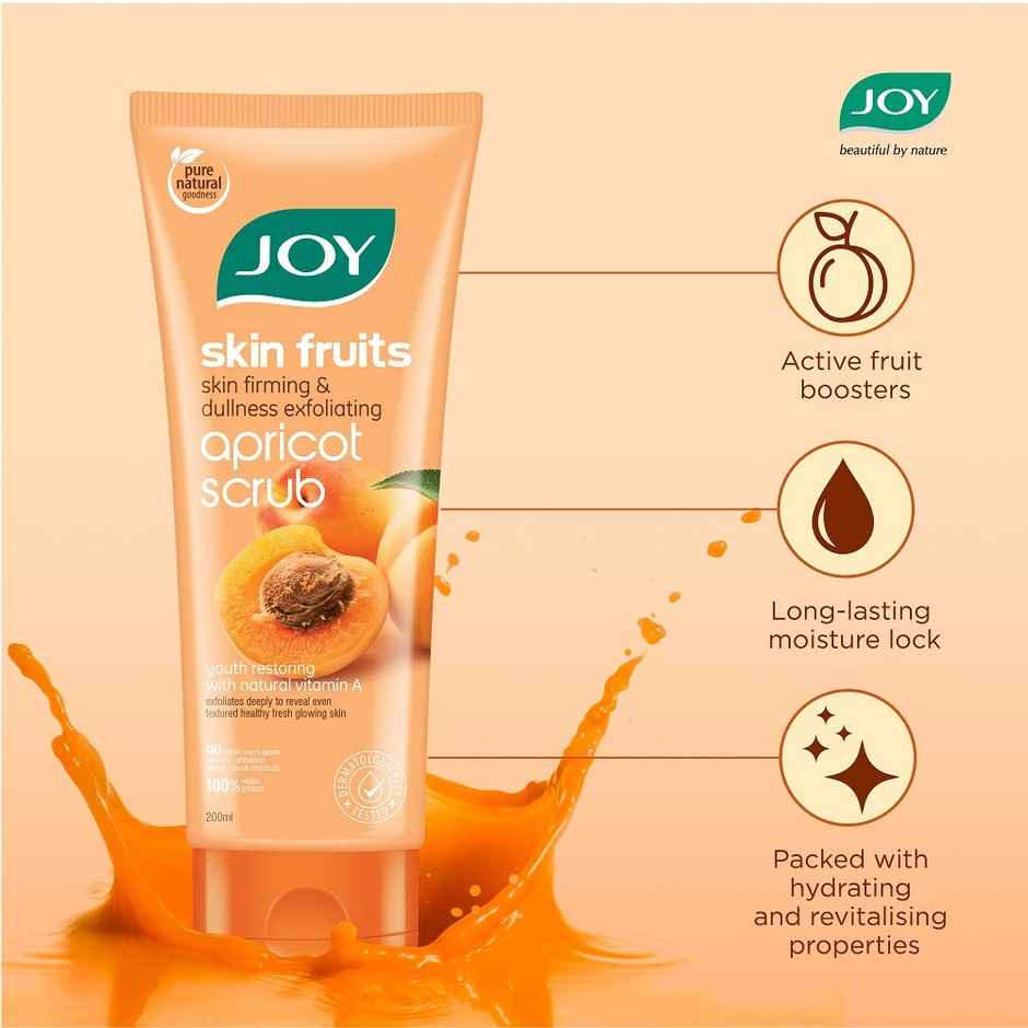 Joy Apricot & Walnut Face Scrub For Blackheads Removal Exfoliating Face Scrub With Vitamin A