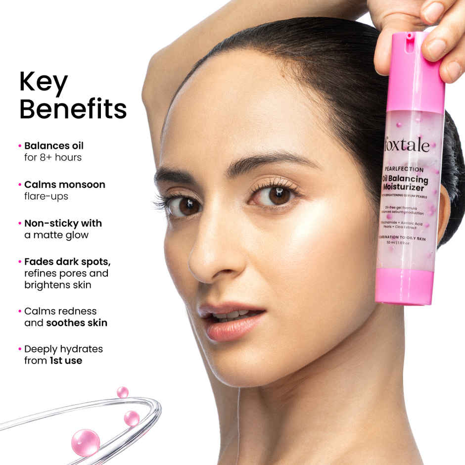 Foxtale Oil Balancing Gel Moisturizer for Oily Skin | Niacinamide | Lightweight & Non-Greasy