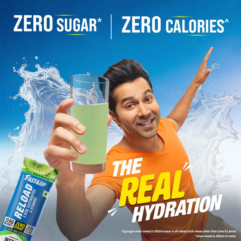 Fast&Up Reload Zero Sugar Instant Hydration Sticks With 5 Essential Electrolytes | Kiwi Berry