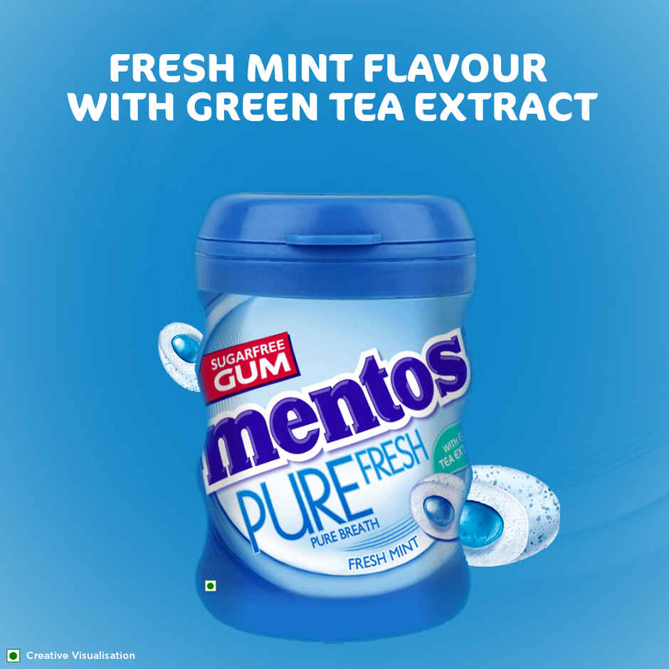 Mentos Pure Fresh Sugarfree Spearmint Chewing Gum Bottle