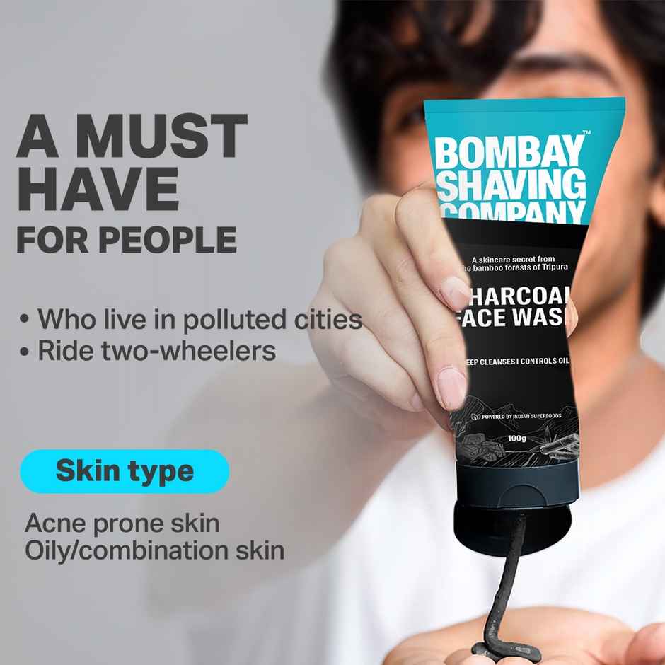 Bombay Shaving Company Charcoal Face Wash, Fights Pollution And Acne | Oil Control For Men