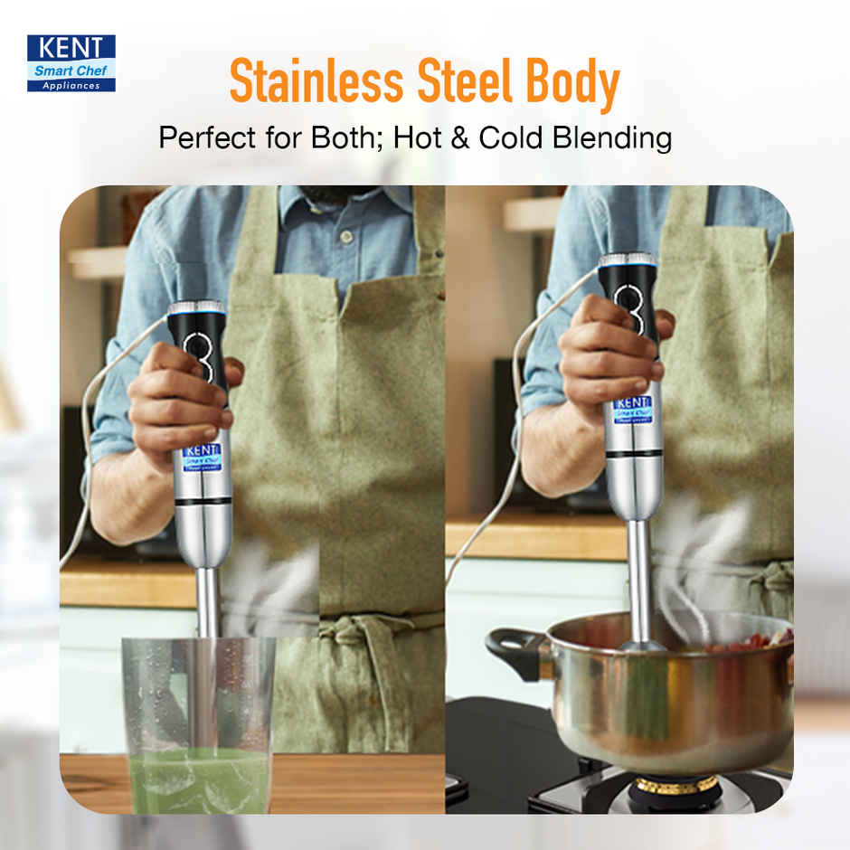 Kent Ss Hand Blender 450W | Variable Speed Control | Turbo Switch For Fast Blending ,- Silver
