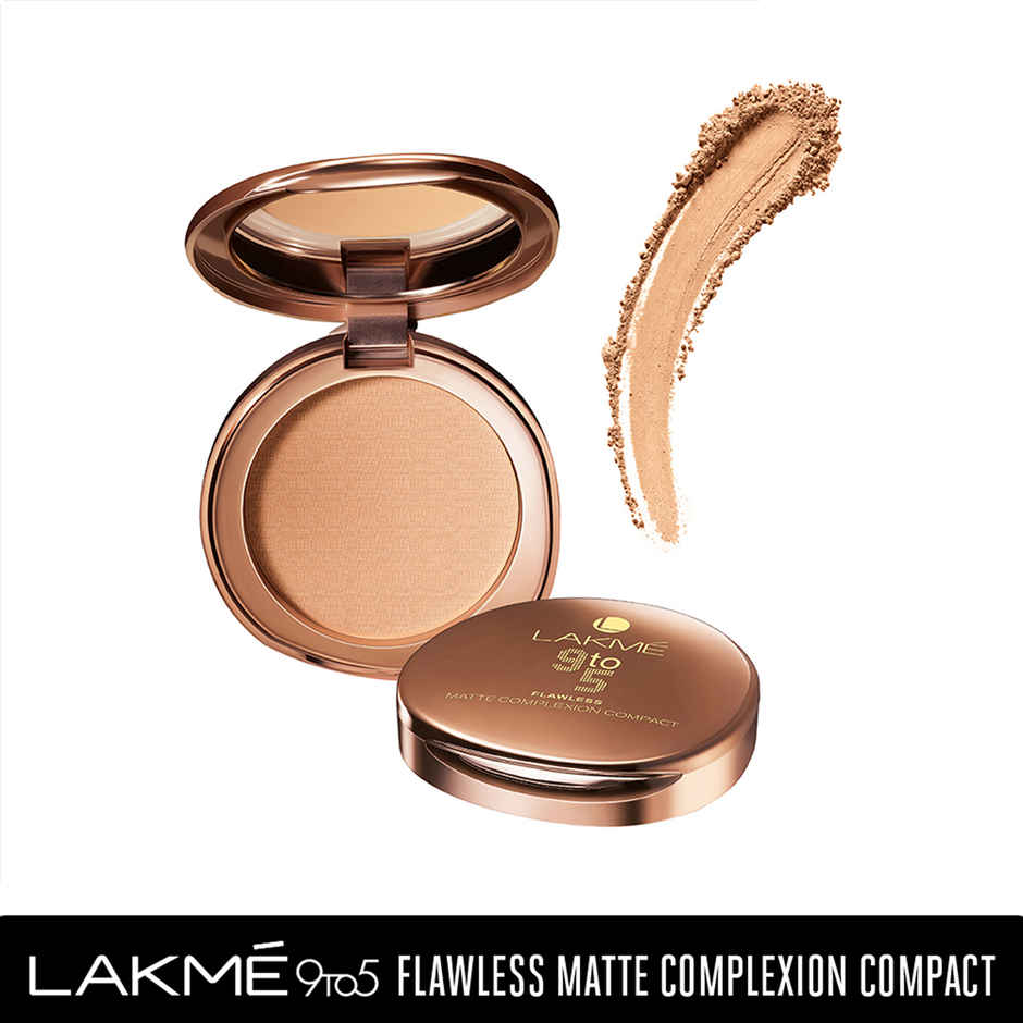 Lakme 9to5 Powerplay Matte Compact | Oil Control Formula | With Vitamin E | Melon