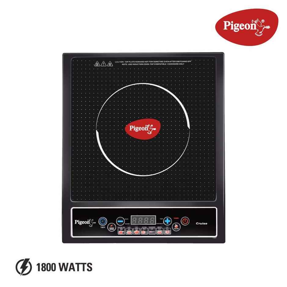 Pigeon Cruise 1800 W Induction Cooktop - (1800 W, 230 V, 50Hz )  Soft Push Button - Black