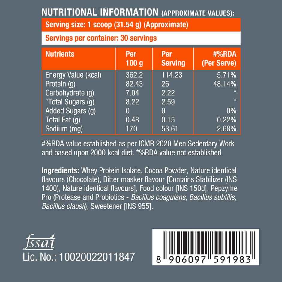 Fast&Up Isolate Complete Whey Protein Powder - Chocolate