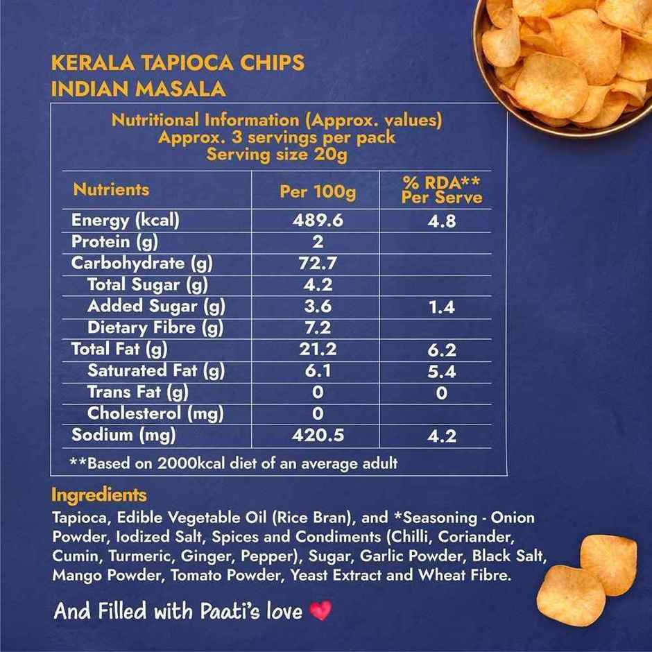Sweet Karam Coffee Indian Masala Tapioca Chips | No Palm Oil