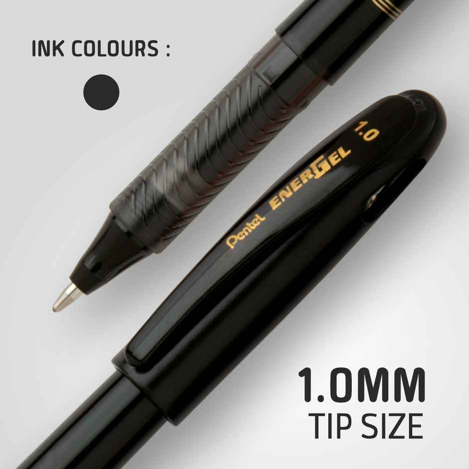 Pentel BL410 Energel Bold Single Black Body Blue Ink