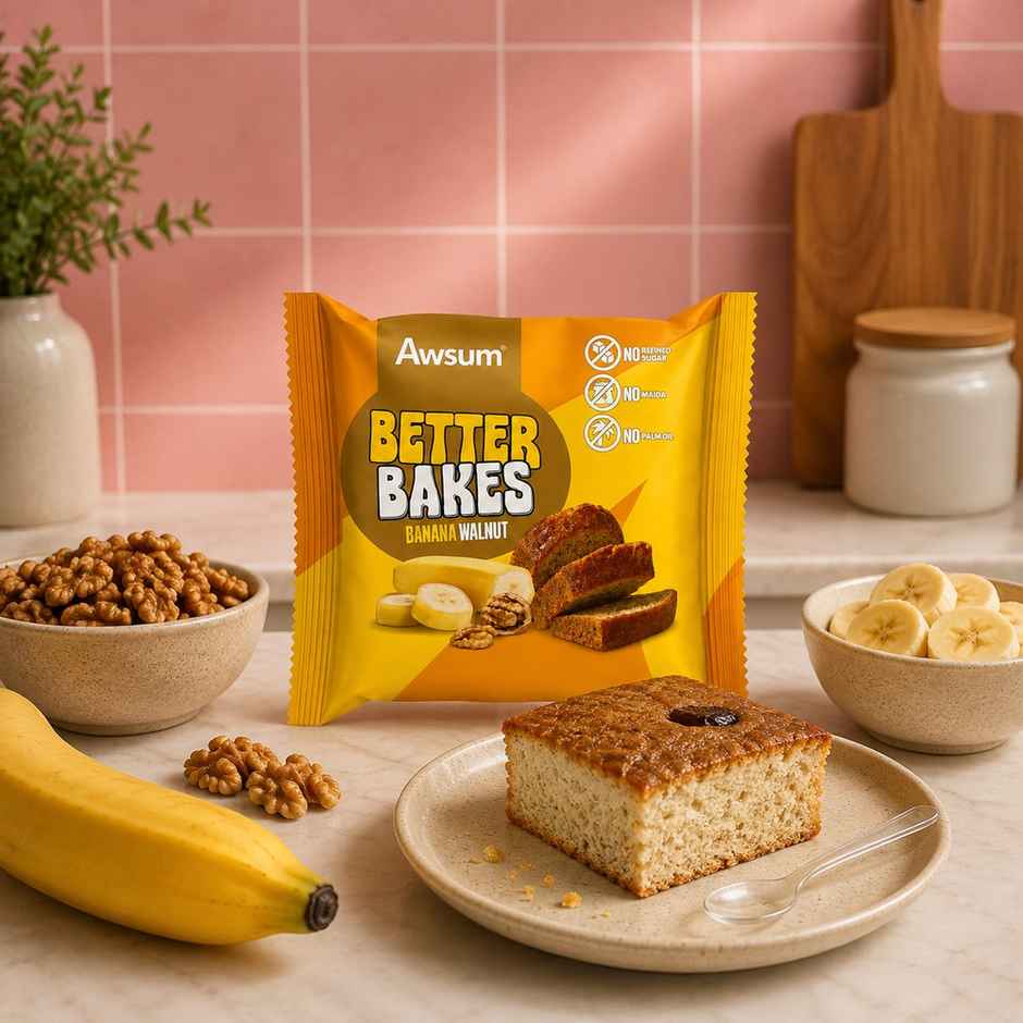 Awsum Better Bakes Banana Chocolate Eggless Cake | Bakery Delight